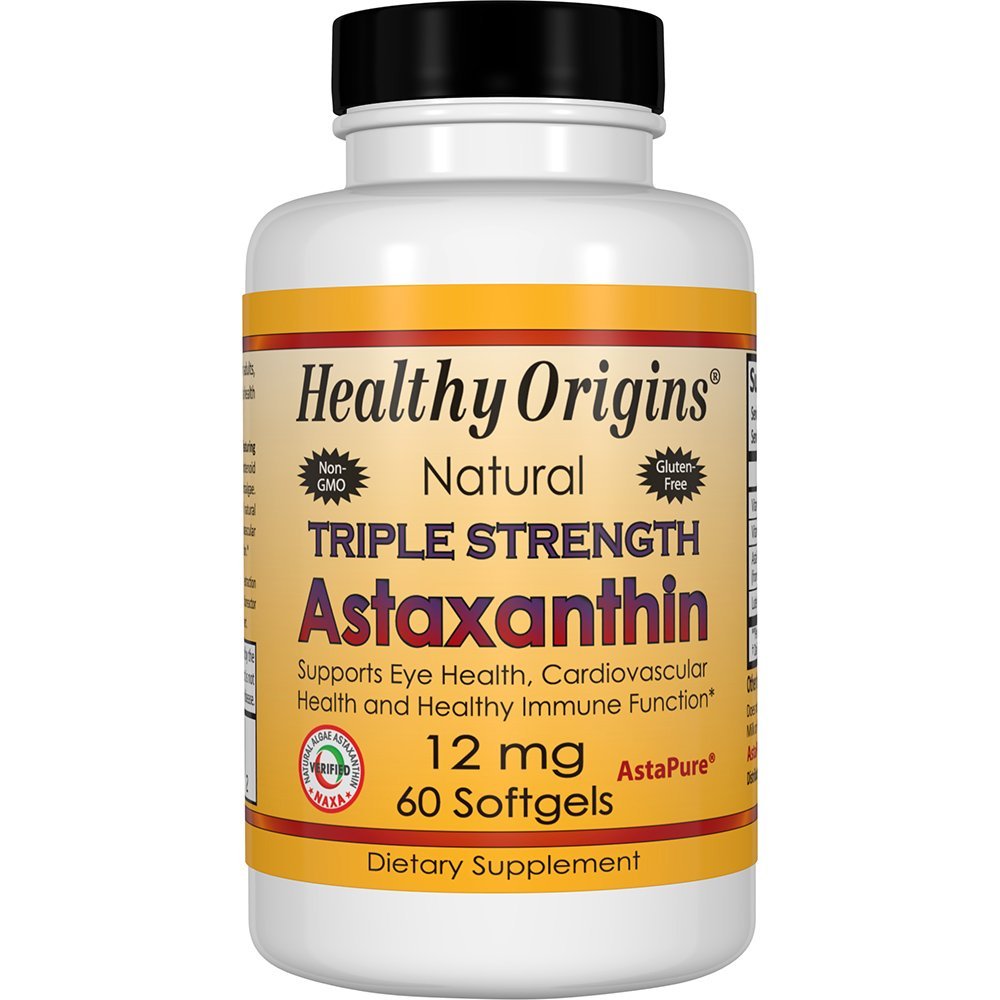 Healthy Origins Natural Triple Strength Astaxanthin 12 Mg 60 Softgels 